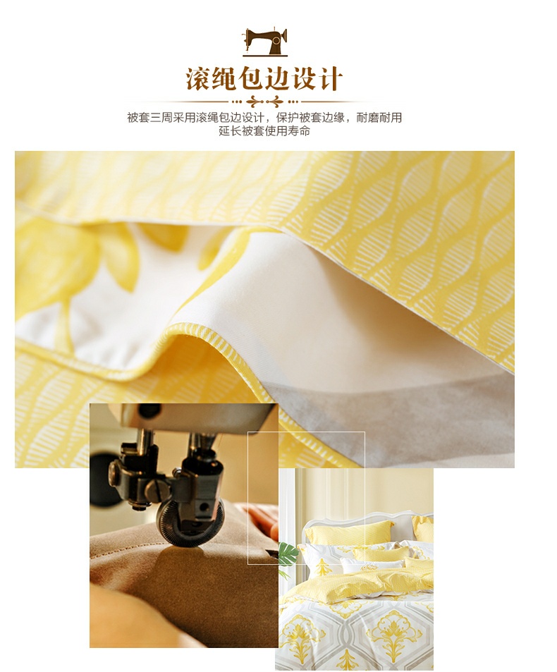 1.8m Thủy dệt bông denim giường bông giường vải quilt Meng Ruina - Bộ đồ giường bốn mảnh bộ chăn ga gối đệm cưới everon