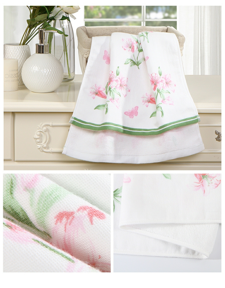 Thủy dệt in bông gạc khăn mềm, thấm bông để tăng rửa gia dụng khăn Lily Chen Hồng - Khăn tắm / áo choàng tắm khăn mặt cao cấp