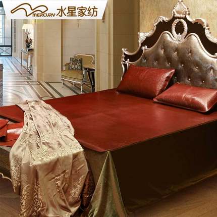 水星家纺矜贵型角花牛皮软席1.8米床牛皮席头层水牛皮双人凉席