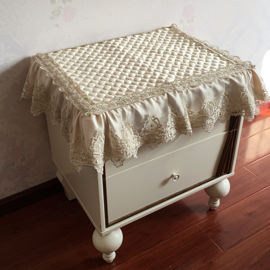 Upscale European style silk satin cloth art lace bed head cabinet cover towels cover cloth Makeup Table Cover Towel Tea Table closers Gaibu Dingding