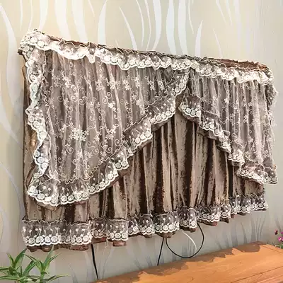 Three-color European-style lace TV set high-end gold velvet LCD hanging TV set 75 inch 55 60 inch
