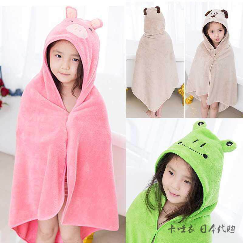 Japanese GP children Baby bath towel Cloak thickened quick-drying bathrobe Household hooded male student Middle child