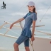 Đồ bơi nữ Sanqi nữ Xiêm ngắn tay boxer quần năm điểm bảo thủ bụng mỏng bụng thể thao cỡ lớn sinh viên suối nước nóng - Bộ đồ bơi One Piece Bộ đồ bơi One Piece