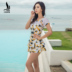 Áo tắm Sanqi Phụ nữ Xiêm Váy che bụng mỏng Slim Ngực nhỏ Tập hợp Sexy Spa Hàn Quốc Đồ bơi ngắn tay - Bộ đồ bơi One Piece áo tắm nữ liền thân Bộ đồ bơi One Piece
