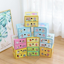 Cute small new foldable drawer type desktop storage box sundries finishing box table cosmetics storage box home