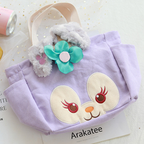 Cute cartoon lunch box bag lunch hand carrying rice bag lunch bag with handbag canvas bag female
