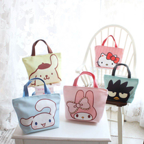 Japanese lunch bag girl heart cute cartoon student lunch handbag canvas lunch bag hand carry