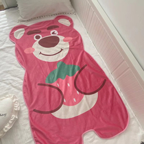 Cartoon bear coral velvet blanket autumn and winter office nap air conditioning blanket flannel blanket single sofa blanket