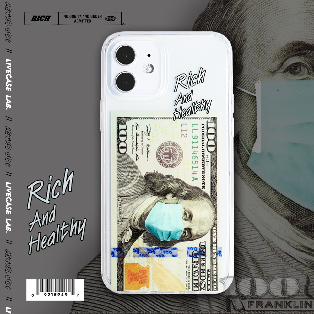 LIVECASE creative face mask US dollar IPhone 12 mobile phone case suitable for Apple 11Pro Max transparent XR tide
