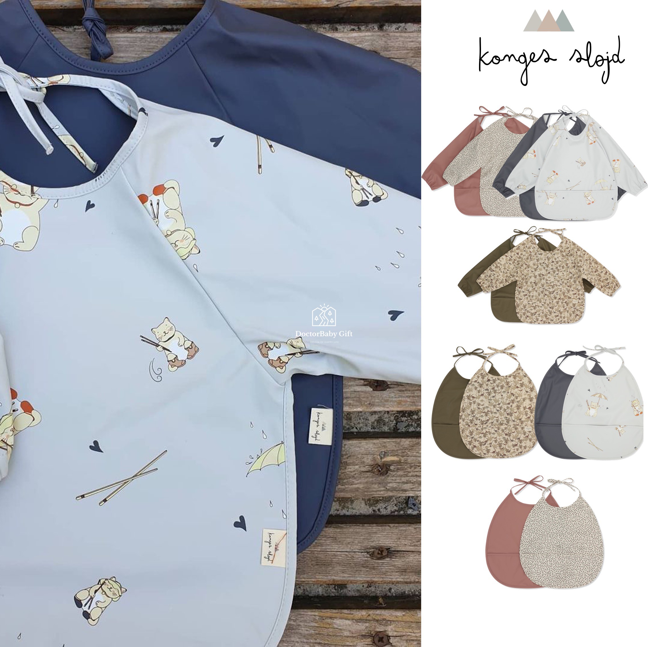 2 1 A W spot Denmark Konges Slojd baby eating surrounding pocket anti-wear PU waterproof 2 clothes