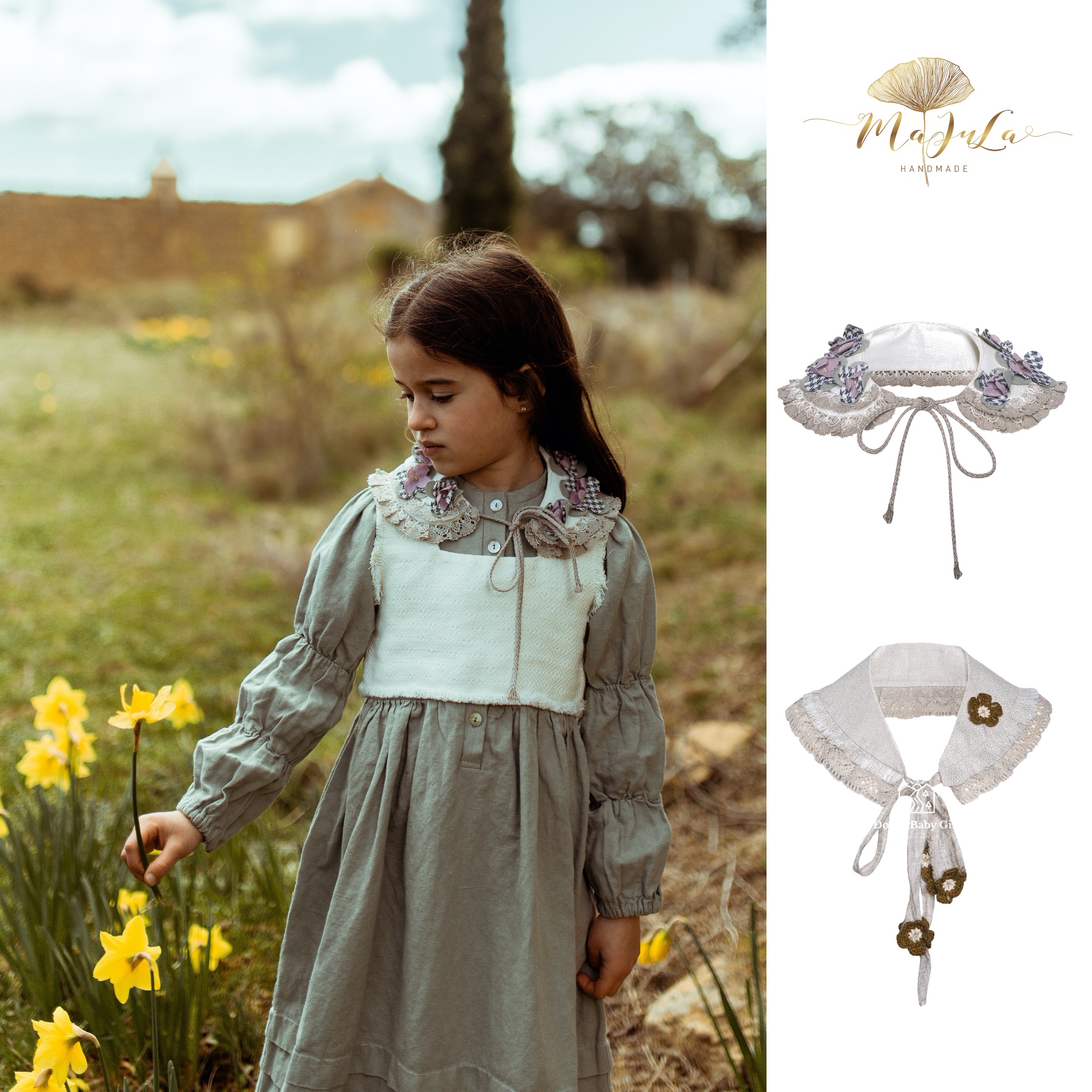 The 6 discount does not deback the Lithuanian majula girl handmade linen silk flower fake collar 11