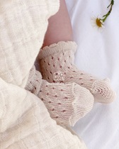 2 Double 9 Fold 5 Double 85 discount Spain Condor baby pure cotton hollowed-out short socks 100 lap soft and light
