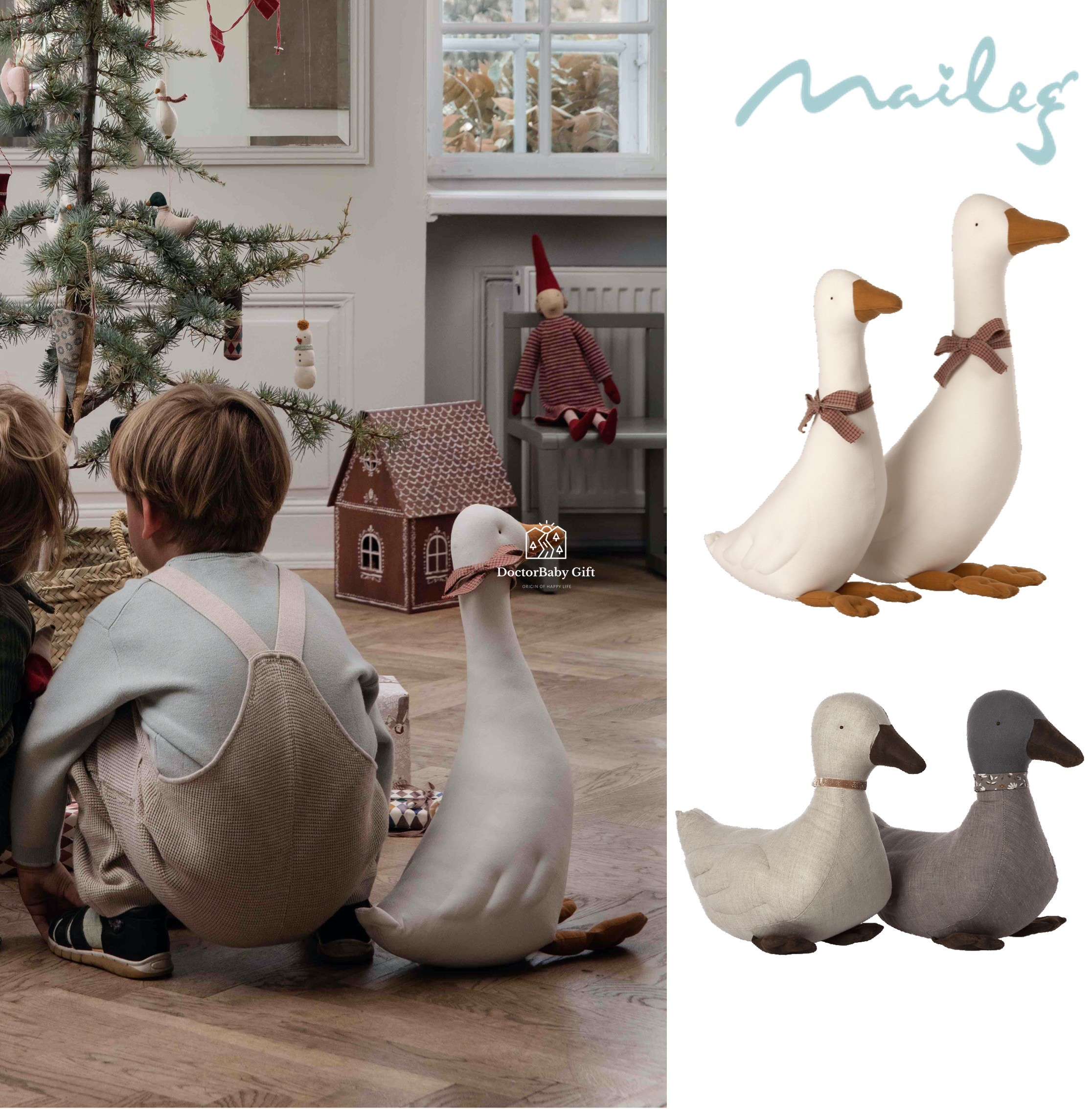 The Nosy Christmas Limited Spot Danish Maileg Fairy Tale Big Goose Puck Paparazzi Puppet Gift Decoration