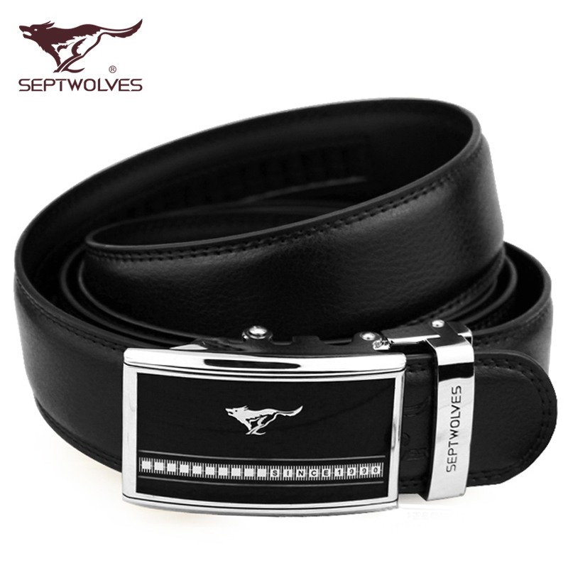 Septwolves belt men's leather plus fertilizer lengthening fat leather belt widening automatic buckle fat man belt