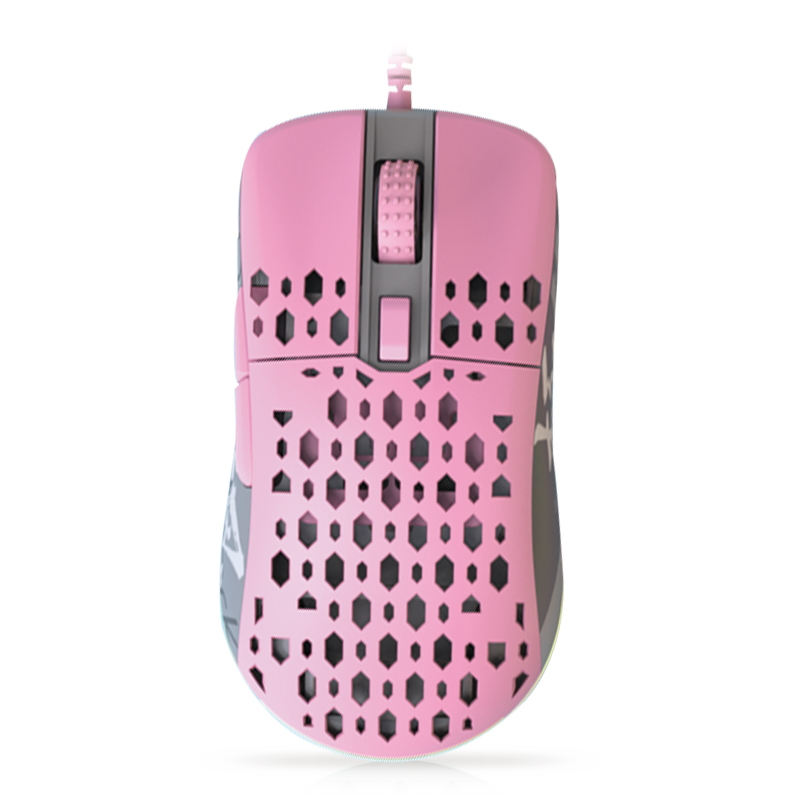 PinkMotospeed  Darmoshark   M1 game mouse wired Electronic competition Mechanics Lightweight reverent Hollow out CS GO computer