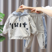 South Korean boy clothing boy autumn clothing suit foreign air 2021 Childrens boomers handsome boys baby spring and autumn in two sets