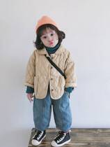 Korean Boy Clothing Children Plus Cotton Glint Thickened Jacket 2021 Winter Short cotton clothes cotton clothes Men and women Cotton Padded Jacket Tide