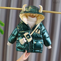 South Korean boy down cotton clothes 2021 Ocean Qi Baby Autumn Winter Dress Plus Suede Thickened Cotton Coat Jacket Child Cotton Padded Jacket