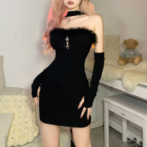 Outleys Spring New Womens Pure Fixed High Waist Fashion Hanging Sexy Delicious Back Dress Explosion