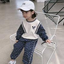 South Korean childrens clothing sports suit girl foreign air two sets of baby acrobab pants children 2022 early spring dress new