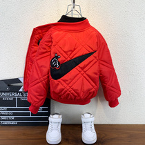 South Korea Boy Coat Spring Autumn Ocean Gas Tide 2021 Baby Clip Cotton Autumn Clothing Children Baseball Uniform Autumn Winter Thickened Jacket