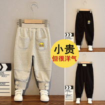 Korean Small Yellow Duck Boy Pants 2021 Baby Autumn Clothing Sports Pants Boy Childrens Pants Plus Suede Thickened Autumn Winter