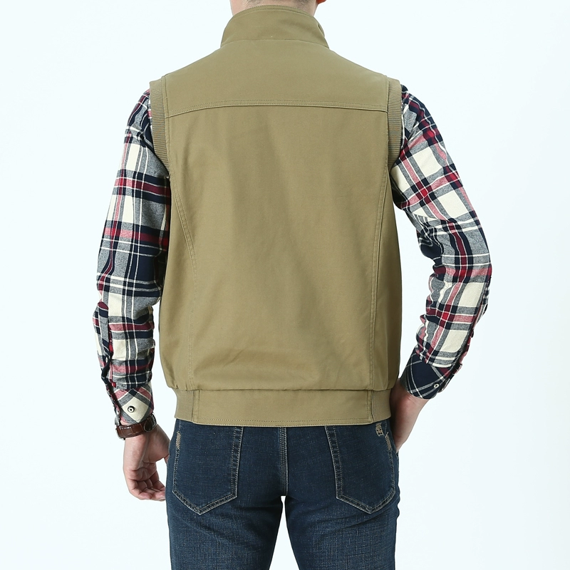 Long Hao Jipu thậm chí vest Nam cotton ngoài trời áo khoác giản dị nhiều túi chụp ảnh vest nam vest áo khoác mùa đông nam hàn quốc