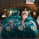 Giường váy một gia đình bốn nhung san hô dày mùa đông chồn vàng cashmere khăn trải giường 1.8m hai mặt Levin luật cashmere flannel chăn - Bộ đồ giường bốn mảnh