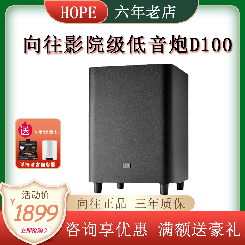 HOPE Aspires to D100 Background Music Home Theater Active Subwoofer 8 Inch Bass