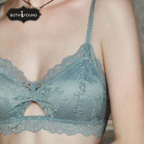 Bao Shiyan thin non-rimmed underwear Womens thin belt small chest incognito large chest display small bra Lace bra set