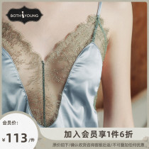 Bao Shiyan sexy lace suspender pajamas Female summer thin model very fairy night dress Princess wind can wear home clothes outside