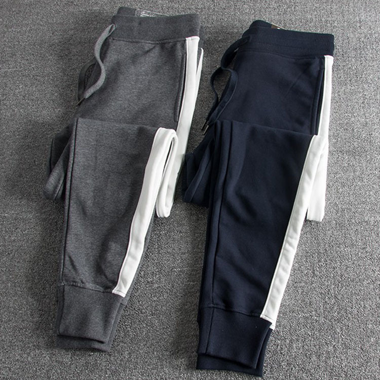 Casual Trendy Brand Men's Thin Washed Color-Blocked Jogger Pants Casual Pants Cuffed Fitness Jogging Sweatpants