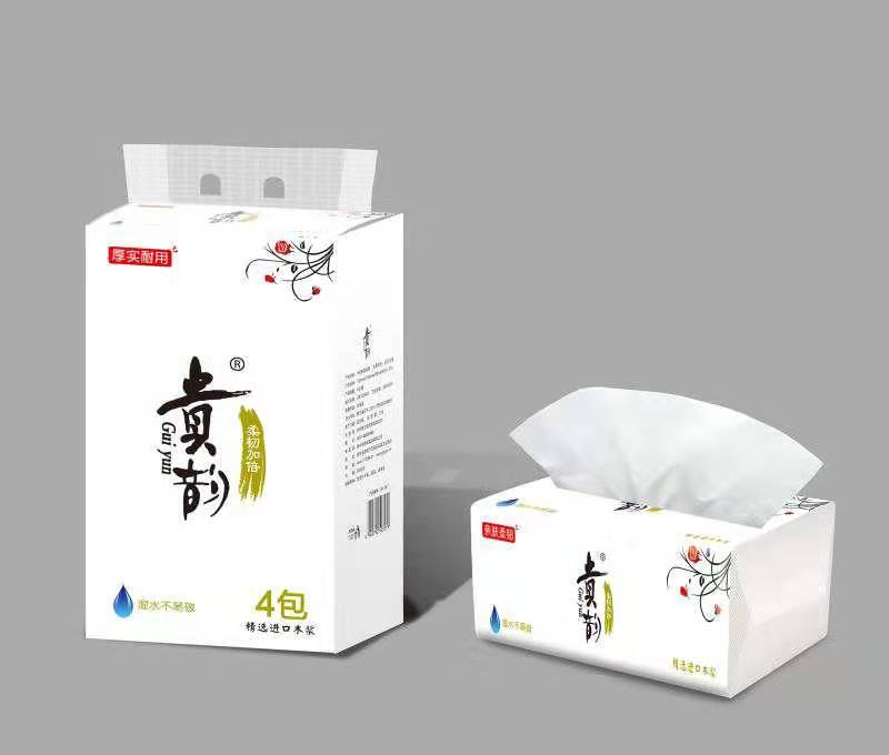 Guiyun's New Unscented Wood Pulp Wettable 4 Packs of Tissue Paper, Soft and Double, Thick and Durable, 10 Packs Guiyun's New Unscented Wood Pulp Wettable 4 Packs of Tissue Paper, Soft and Double, Thick and Durable, 10 Packs