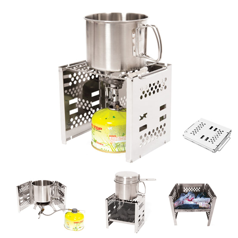 New multi-function mini stainless steel folding oven barbecue grill head frame windshield Japanese charcoal oven stove