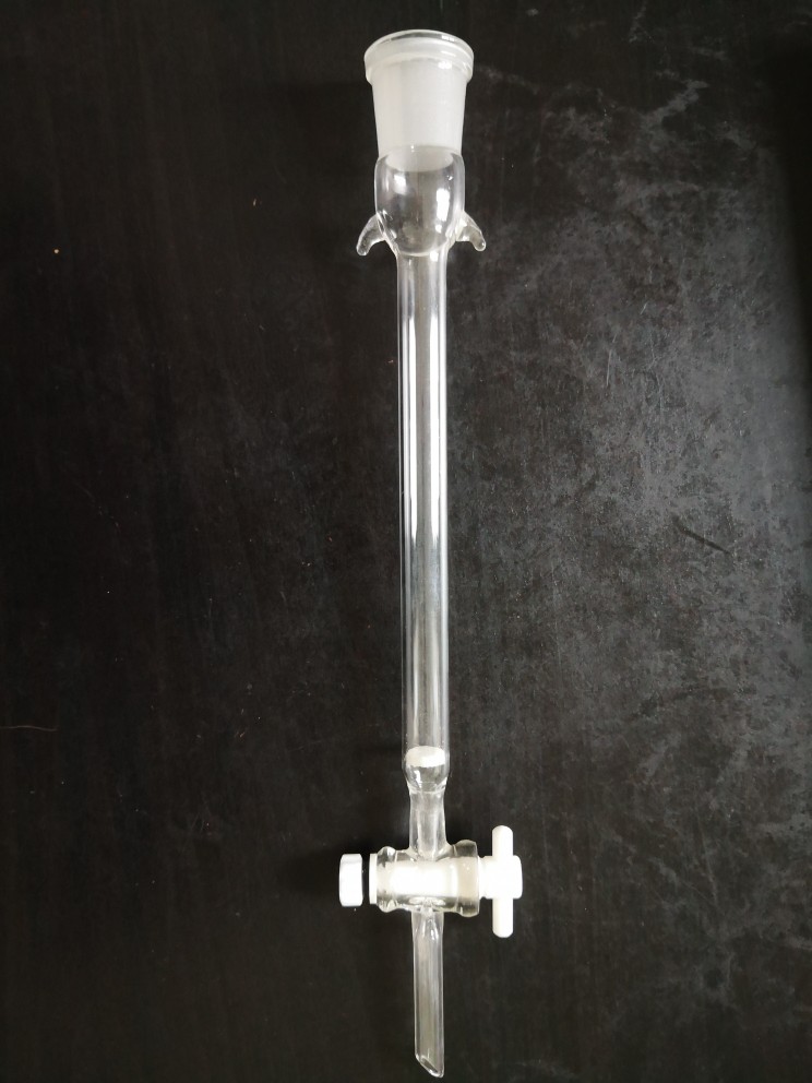 开票 玻璃层析柱 聚四氟活塞 带砂芯板 挂耳24磨口15X100 150包邮
