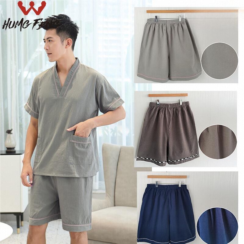 2026 Large Size Pure Cotton Sauna Shorts for Men, Home Spa Massage Pants, Foot Therapy, Moxibustion Half-Length Pants