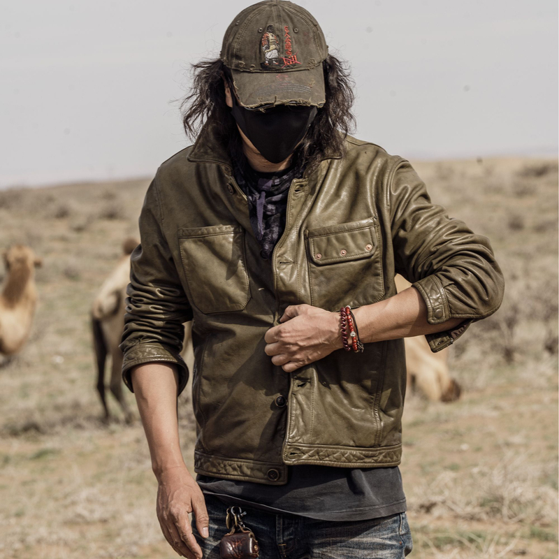 C76051-1 Goat Leather Vintage Distressed Leather Jacket Men's Genuine Leather Commuter Lapel Spring Autumn Winter Motorcycle Casual Jacket C76051-1 Goat Leather Vintage Distressed Leather Jacket Men's Genuine Leather Commuter Lapel Spring Autumn Winter Motorcycle Casual Jacket