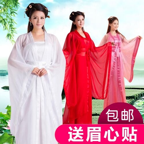 Ancient-Style Tang Suit Hanfu White Little Dragon Girl Fairy Costume Fresh and Elegant Photo Shoot Martial Arts Women's Clothing Stage Costume Graduation Outfit