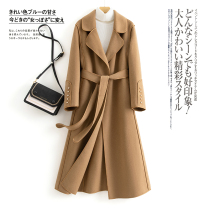 Double-sided cashmere coat 2021 autumn and winter New thickened woolen coat Korean version of woolen coat female medium long high-end