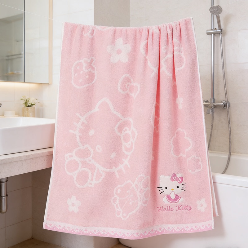 Hellokitty Cute Bath Towel Pure Cotton Hello Kitty Towel Girls Bath Wrap Absorbent Quick-Drying Student Face Towel Hellokitty Cute Bath Towel Pure Cotton Hello Kitty Towel Girls Bath Wrap Absorbent Quick-Drying Student Face Towel