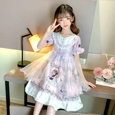 Next Qmi girl 2021 summer lolita dress middle child foreign princess dress Loli Pengpeng gauze dress