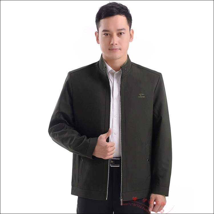 Mùa xuân và mùa thu Áo khoác mỏng cho người trung niên Áo khoác đứng cho nam