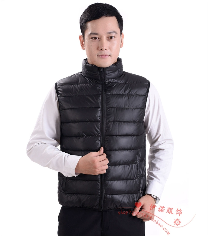 Mùa thu và mùa đông trung niên nam vest vest cotton cotton vest cha tải trung niên nam xuống cotton vest mùa đông áo khoác ghi lê nam