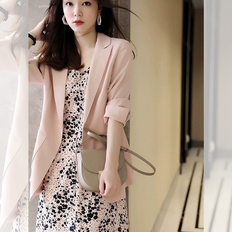 European station Spring new trendy art Wind suit jacket harness broken flower long dress for professional suit woman