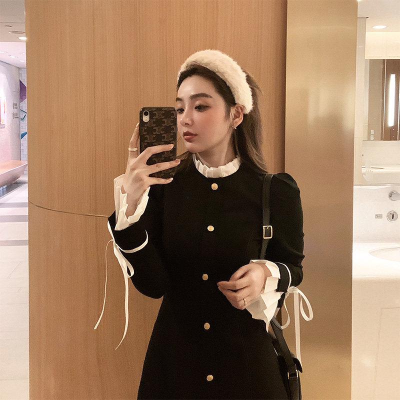 European station 2021 new show high light luxury New Year princess dress gold velvet Hepburn style annual meeting with dresses for winter