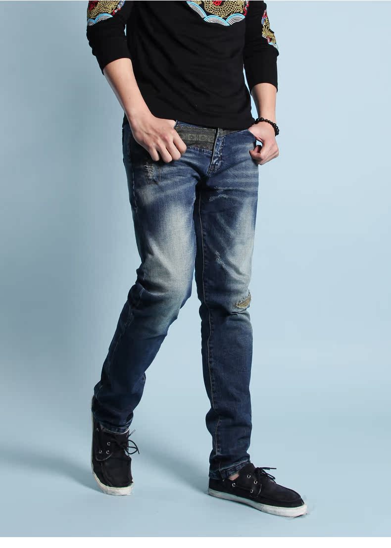 Jeans pour jeunesse pieds Slim GUOGIEE pour printemps - Ref 1465054 Image 13