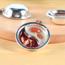 Miniature food play simulation mini small hot pot model mandarin duck pot keychain doll house villain country play house props