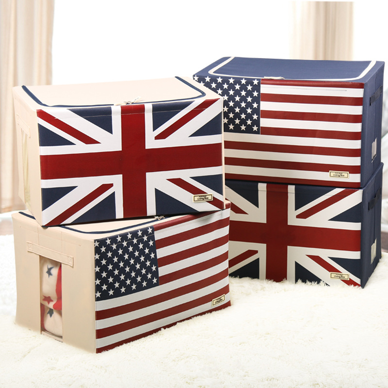 Export Quality Oxford Cloth Containing Box Rice Word Series Covered Clothing Finishing Box Iron Frame Folding Containing Box