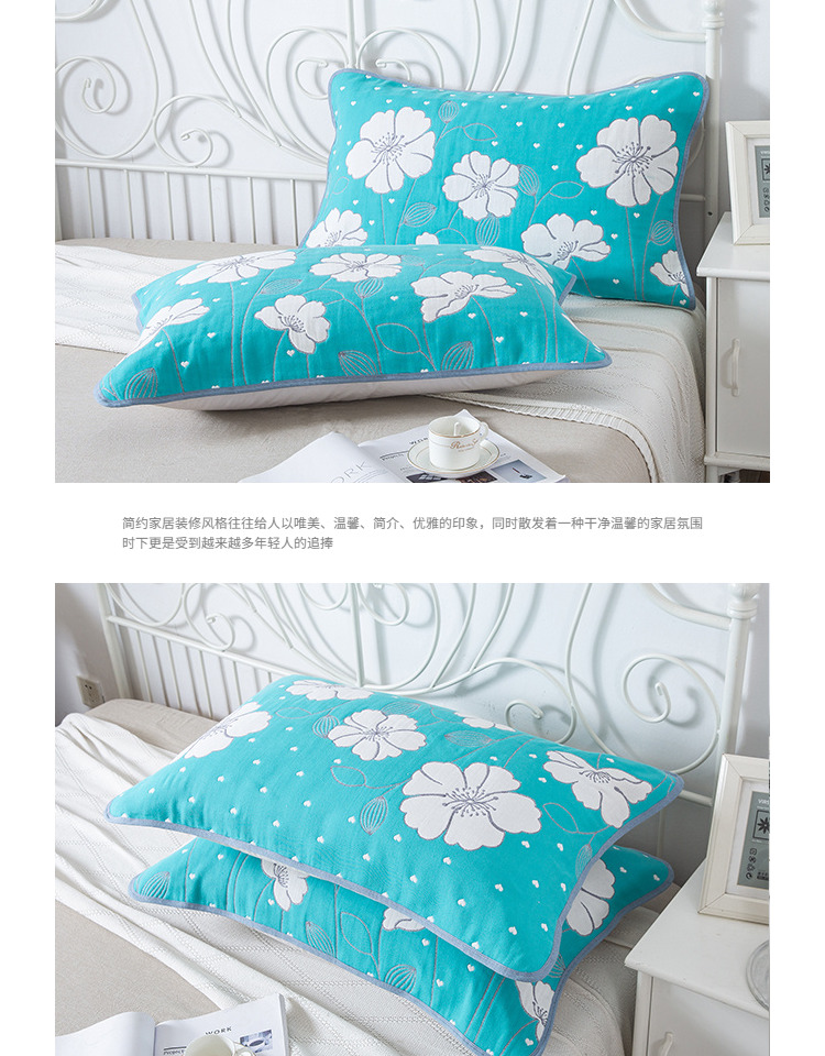 G cao cấp bông gối khăn gạc khăn Sáu tăng lớn nữ châu Âu Enlargement One Pair bông gối khăn - Khăn gối khăn bông gối