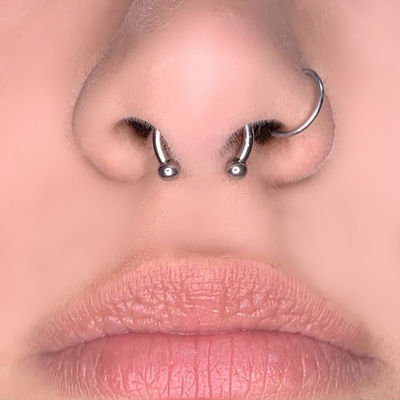 Non-perforated nose rings, popular European and American fashion titanium steel nose nails, medical stainless steel C-shaped puncture jewelry nose rings fake